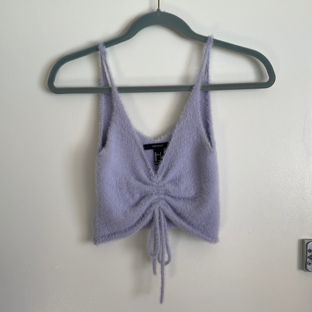 Fuzzy cropped tanktop